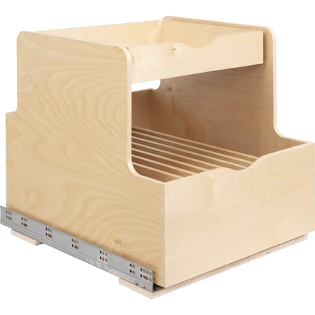 Hardware Resources 21In. Wood Rollout Cookware Double Drawer ROCWD21-WB